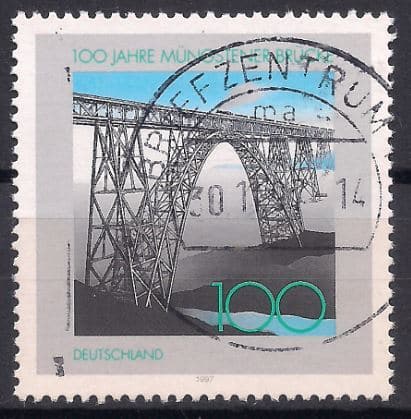 | Casa do Colecionador Filatelia Alemanha 100o Aniversario Da Ponte De Mungstener 1997 Carimbado Selos Postais