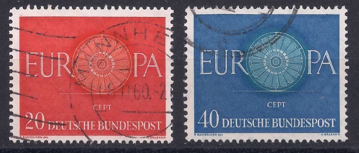 Filatelia Selo Alemanha Europa Cept 1960 Carimbado Selos Postais