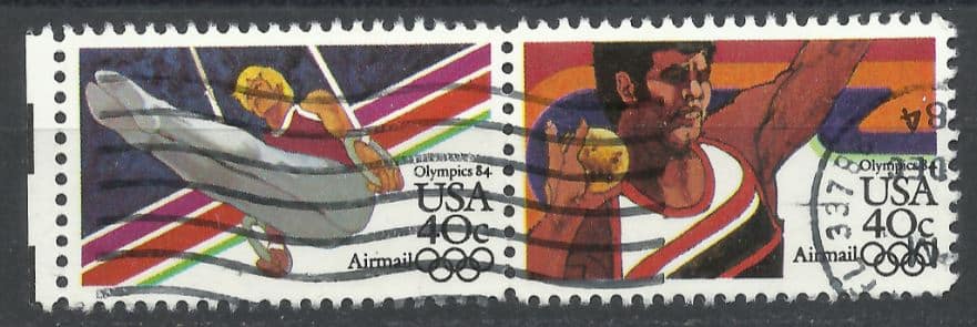 Filatelia - Selo Estados Unidos - Olimpíadas 84 - Carimbado - Selos Postais