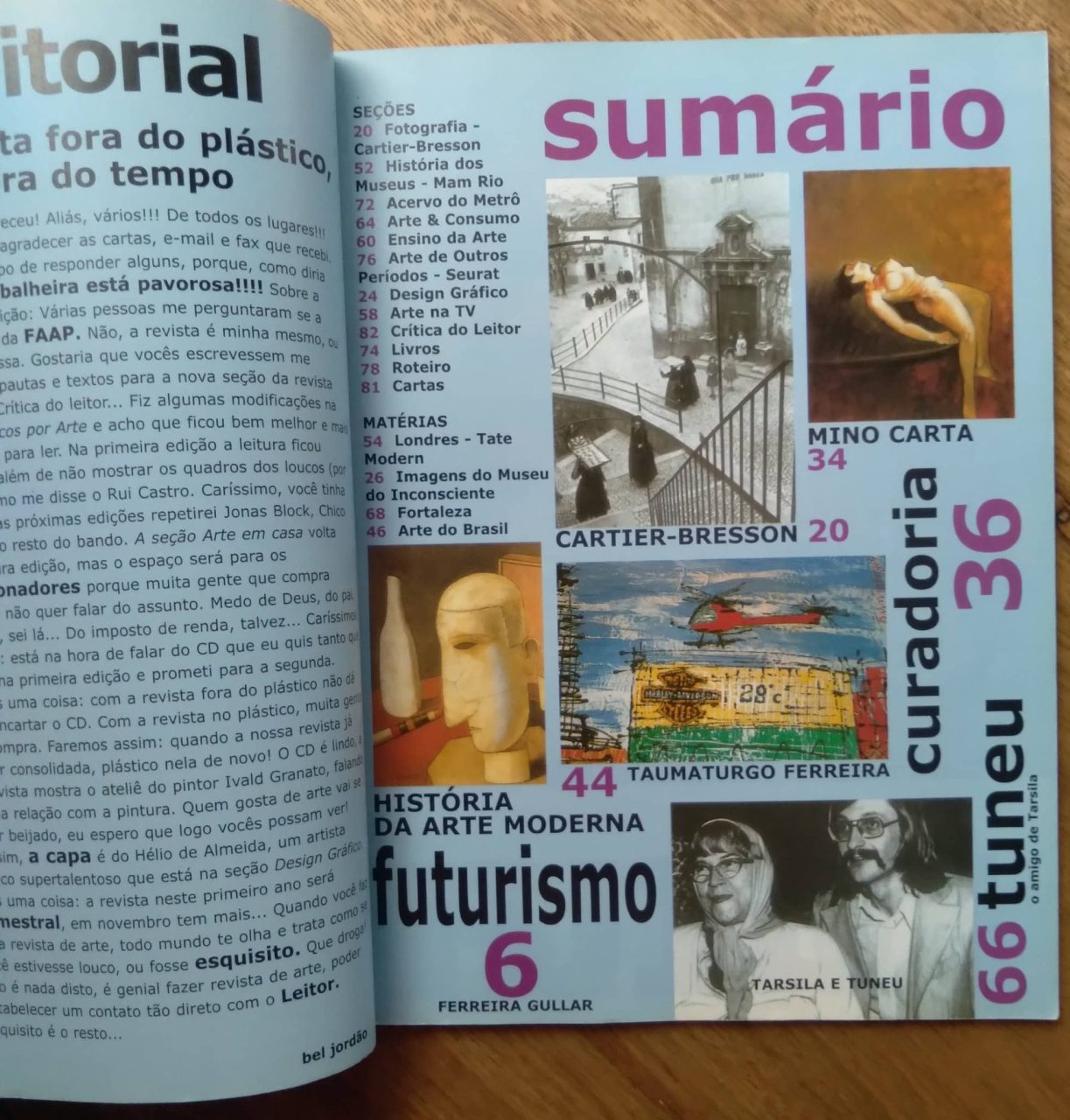 | Casa do Colecionador Revista Arte e informação 2. Futurismo Tuneu Tarsila Palavra
