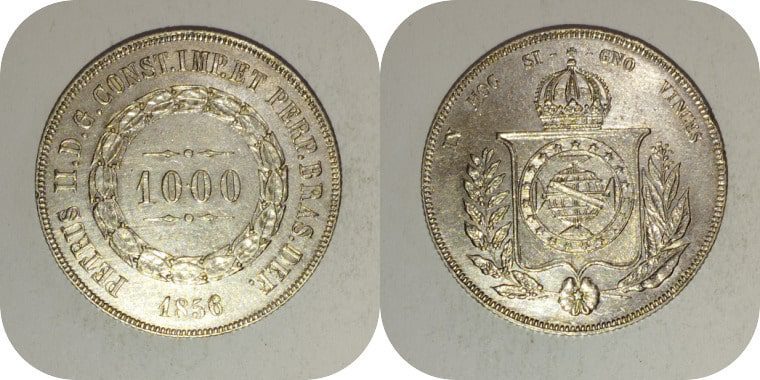 | Casa do Colecionador 1000 réis prata 1856
