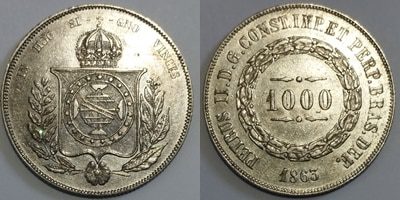 1000 réis prata 1863