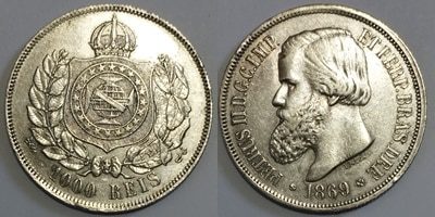 1000 réis prata 1869 SOB