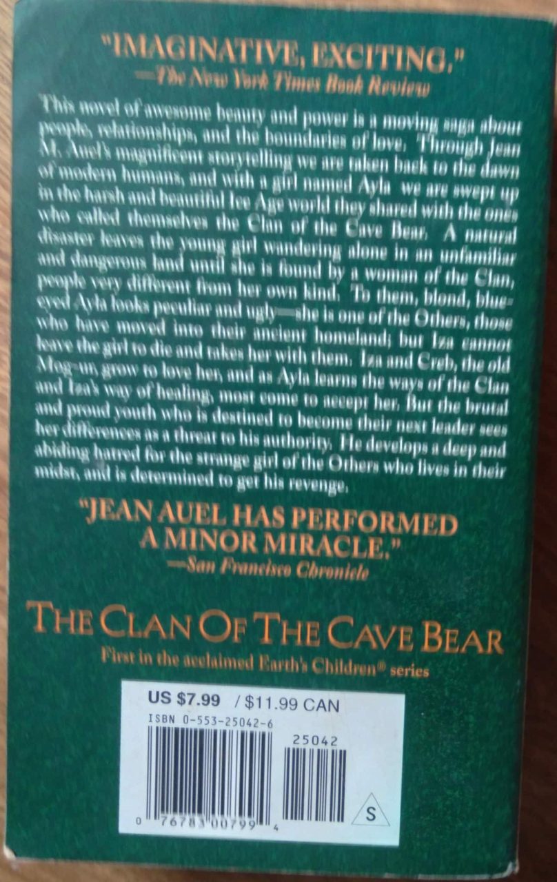 | Casa do Colecionador 241T Bolsilivro em inglês The Clan of the Cave Bear. Jean M Auel. Bantam books.