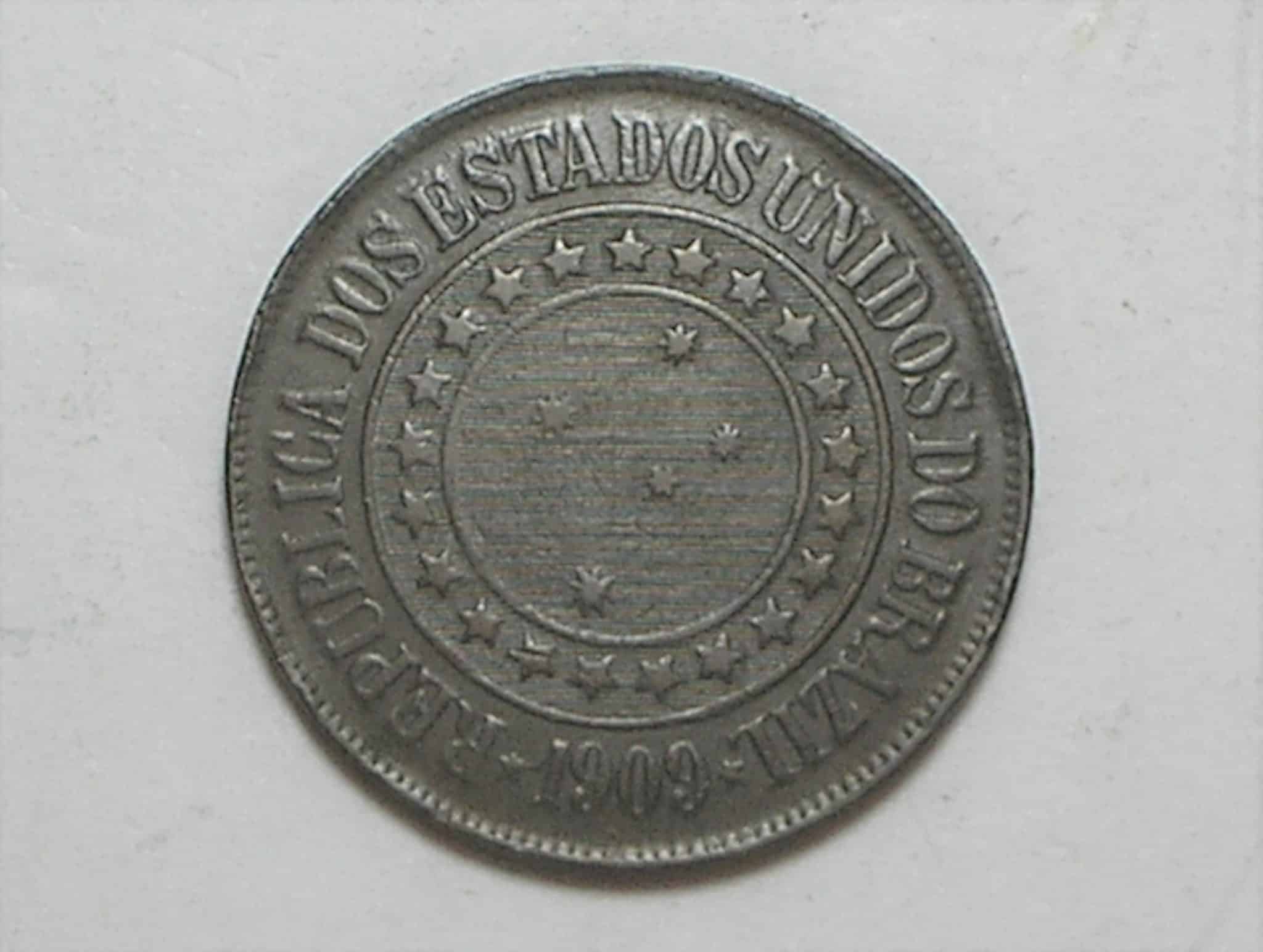 | Casa do Colecionador 40 Réis - 1909 / República - Bronze / Mbc/Soberba