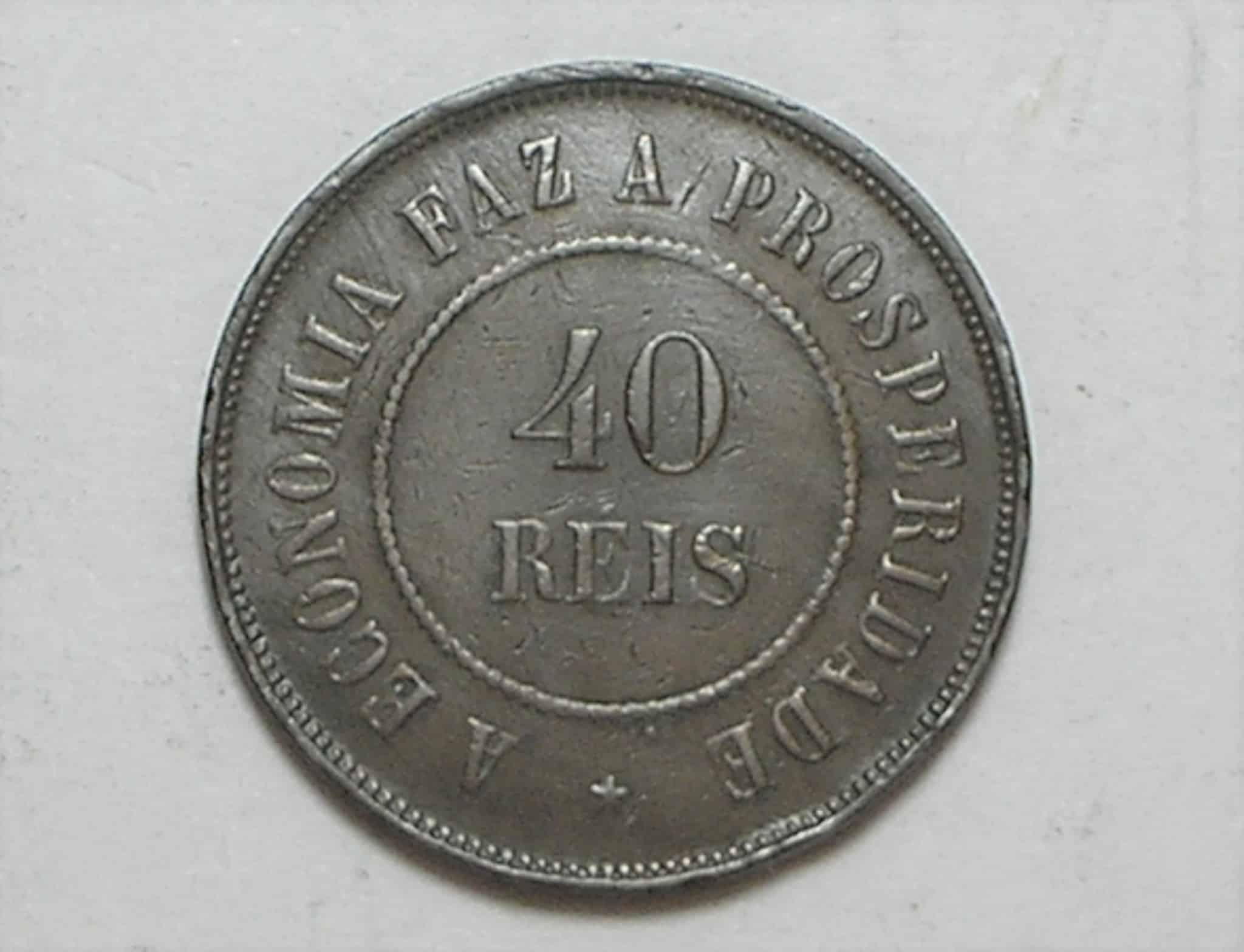 | Casa do Colecionador 40 Réis - 1909 / República - Bronze / Mbc/Soberba