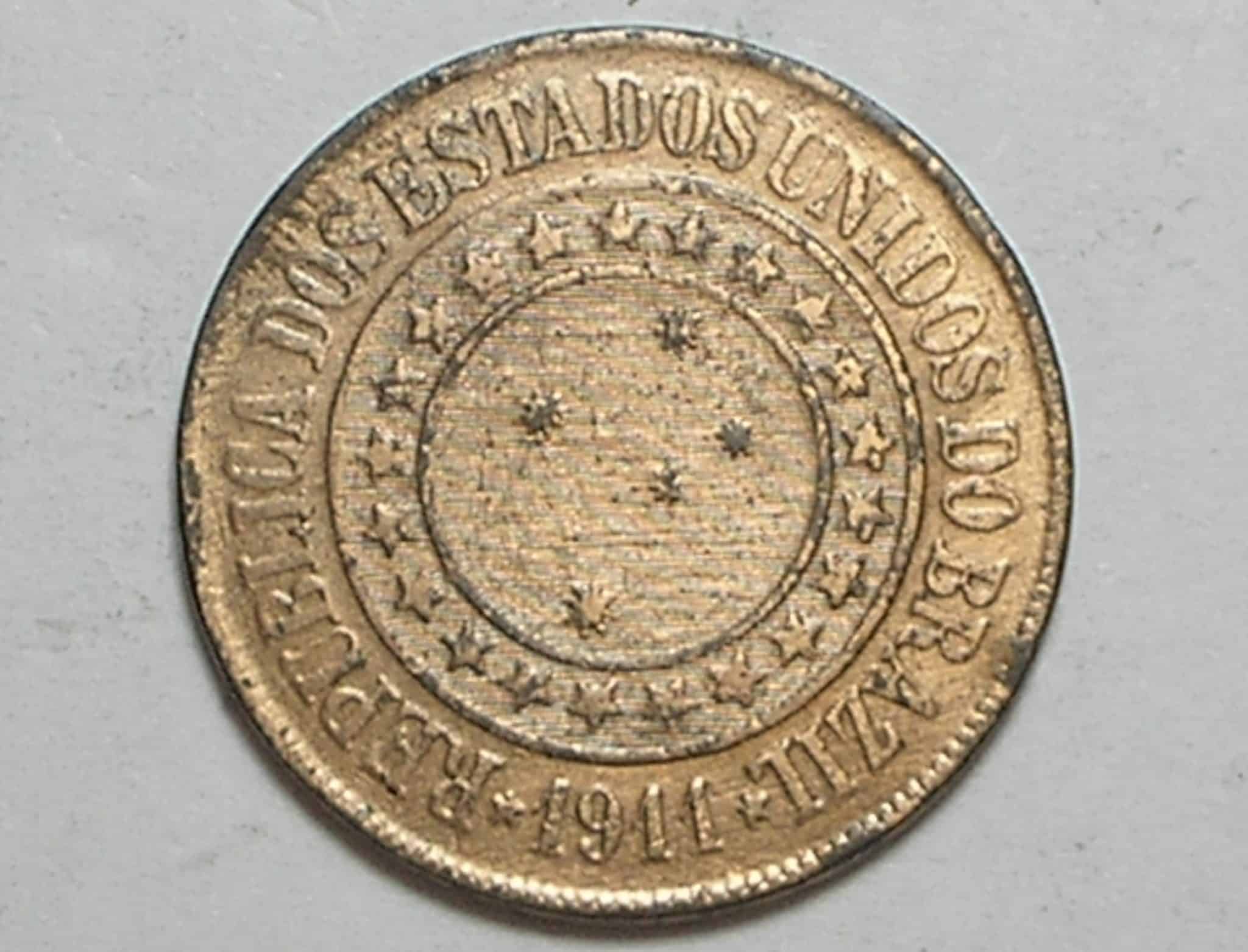 | Casa do Colecionador 40 Réis - 1911 / República - Bronze / Mbc