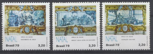 Filatelia - Selo Brasil Natal - Série Completa - 1979 - Selos Postais Novo