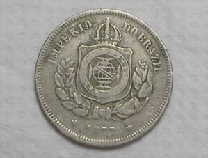 100 Réis - 1877 / Niquel / Escassa / m420