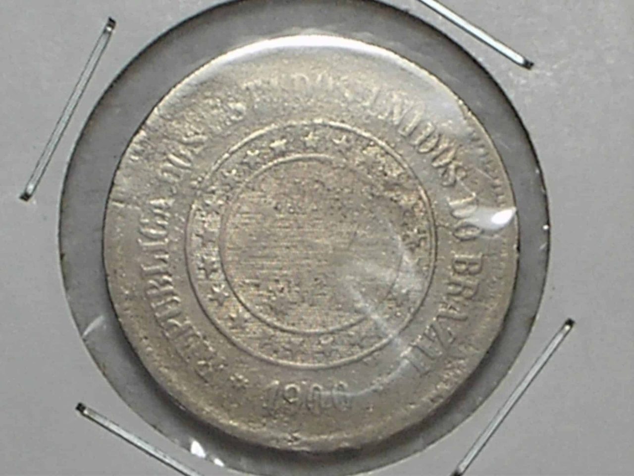 100 Réis - 1900 / Data rara / República - Bc/Mbc super colecionável