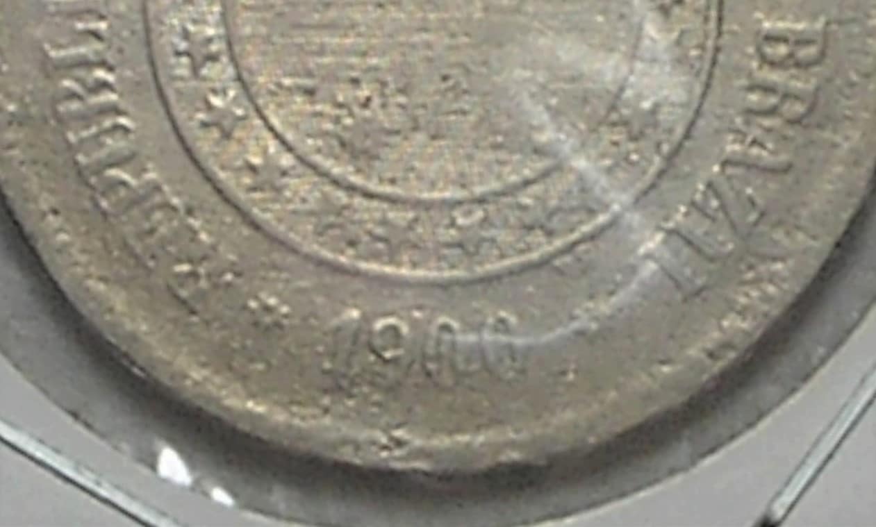 | Casa do Colecionador 100 Réis - 1900 / Data rara / República - Bc/Mbc super colecionável