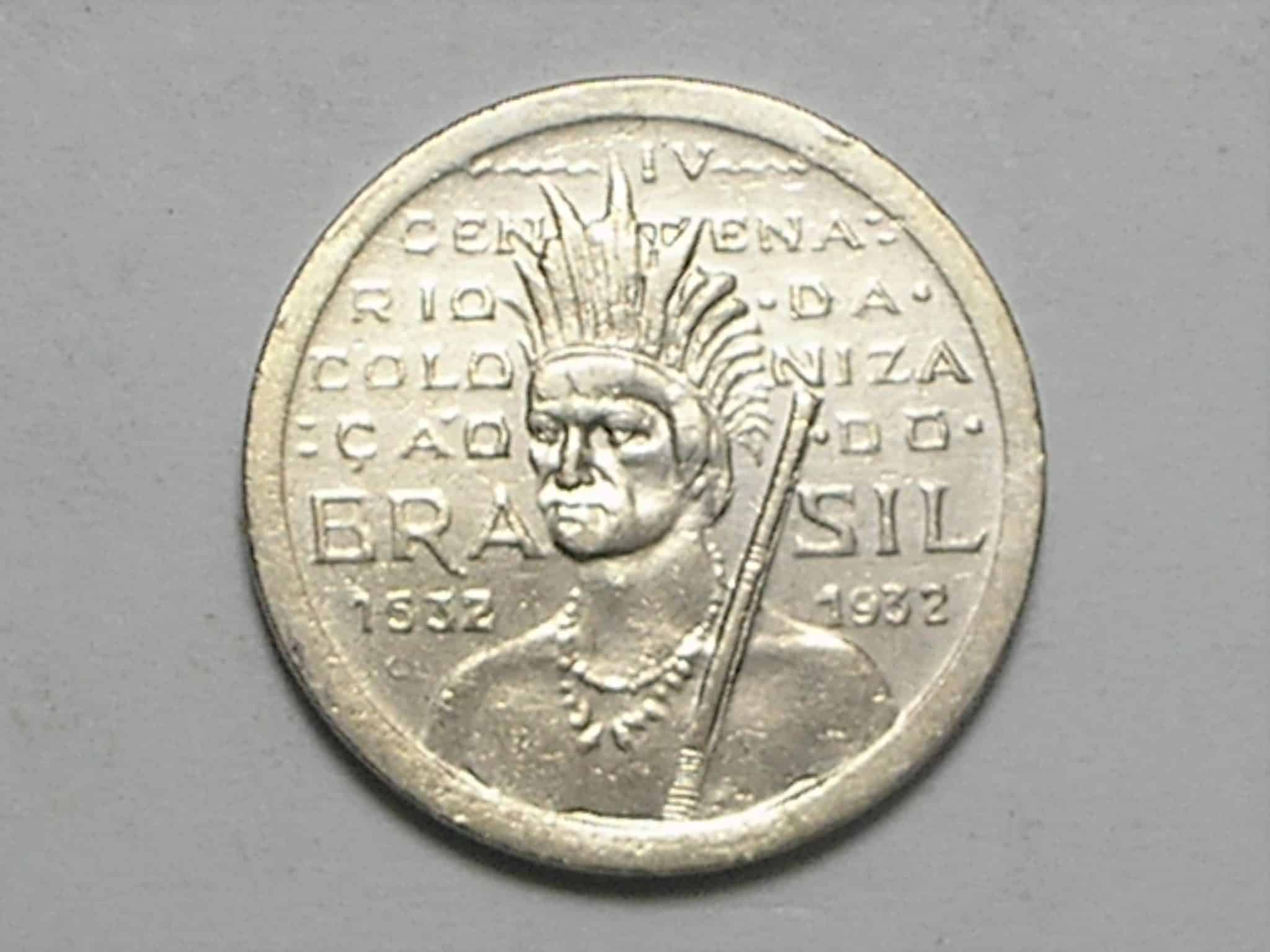 100 Réis - 1932 / Vicentina - Indio - colonização do Brasil / Sob