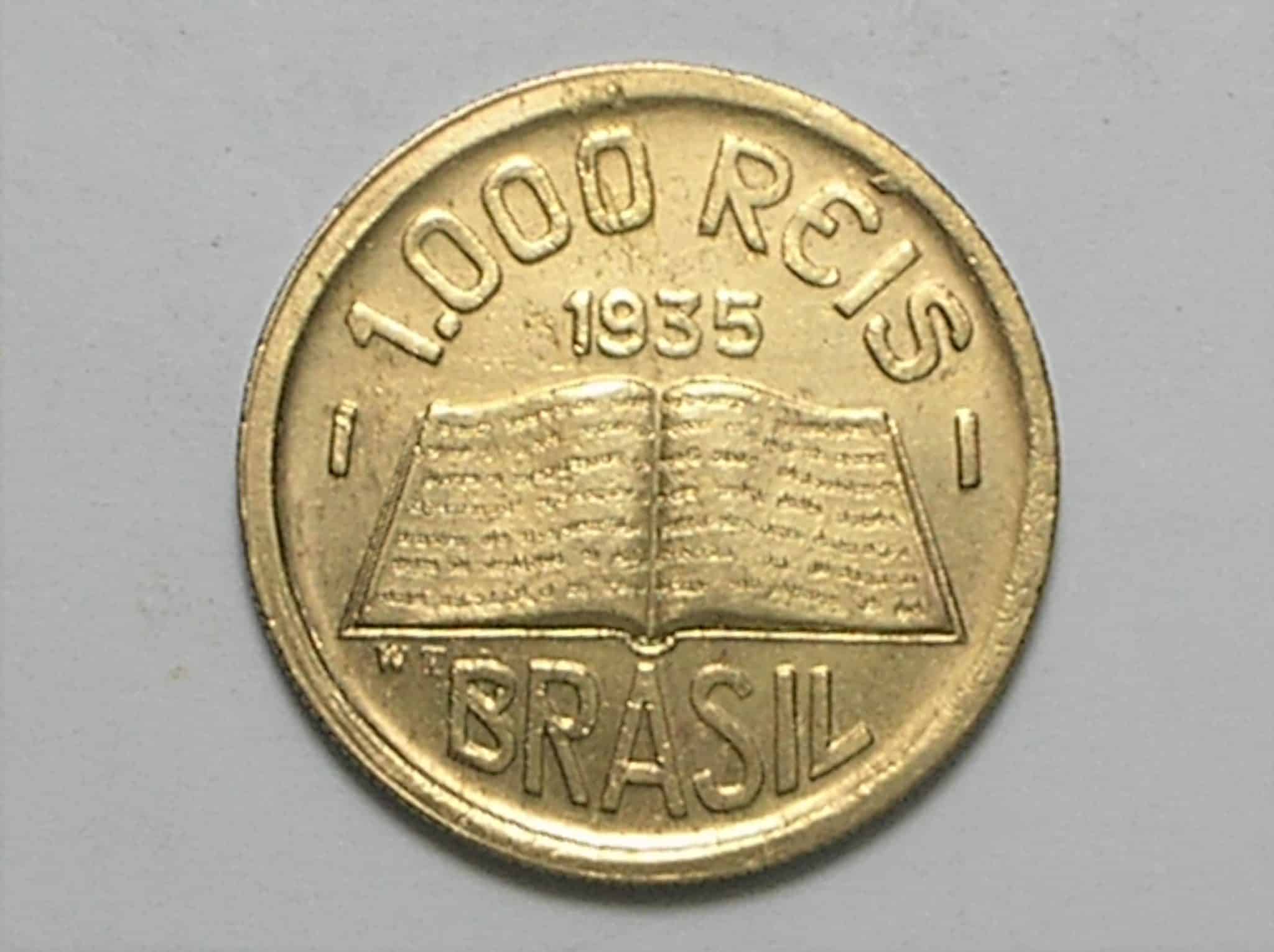 | Casa do Colecionador 1.000 Réis - 1935 - Anchieta - Módulo maior / Sob/flor - Peça pra coleção