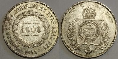 1000 réis prata 1853