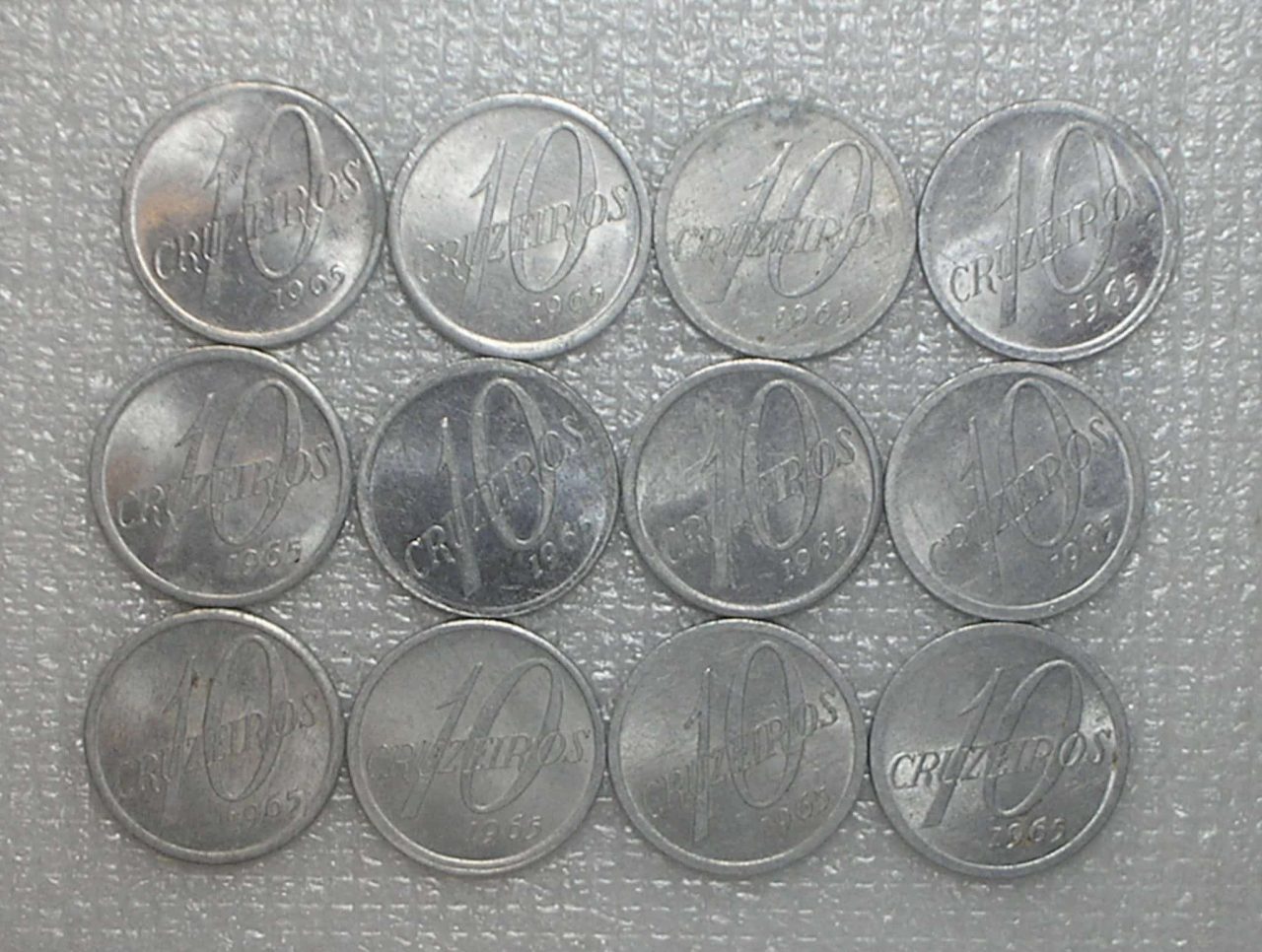 | Casa do Colecionador 12 Moedas de 10 Cruzeiros - 1956 em alumínio / Soberbas/Fc