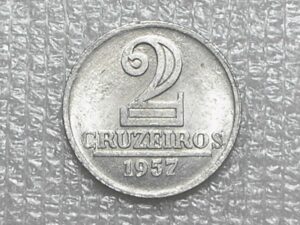 2 Cruzeiros - 1957 - Data escassa / Fecha a coleção / Soberba