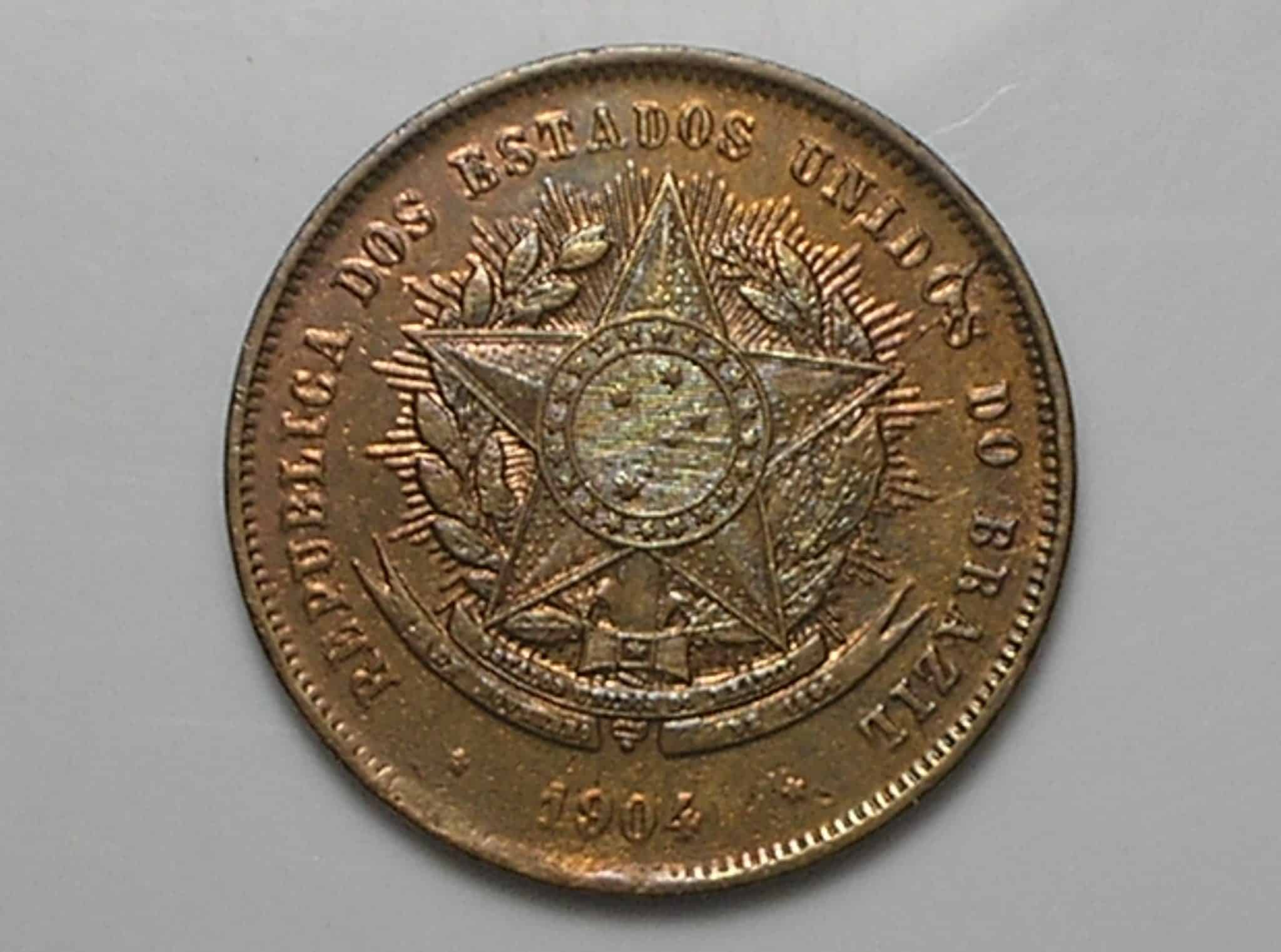 | Casa do Colecionador 20 Reis 1904 Data Escassa Soberba Bronze 2