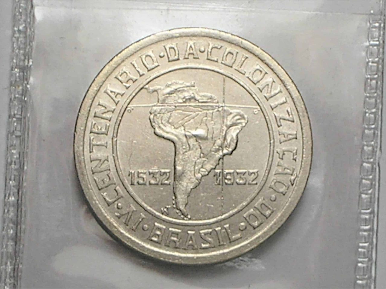 400 Réis - 1932 / Vicentina - Mapa - colonização do Brasil / Quase flor de cunho