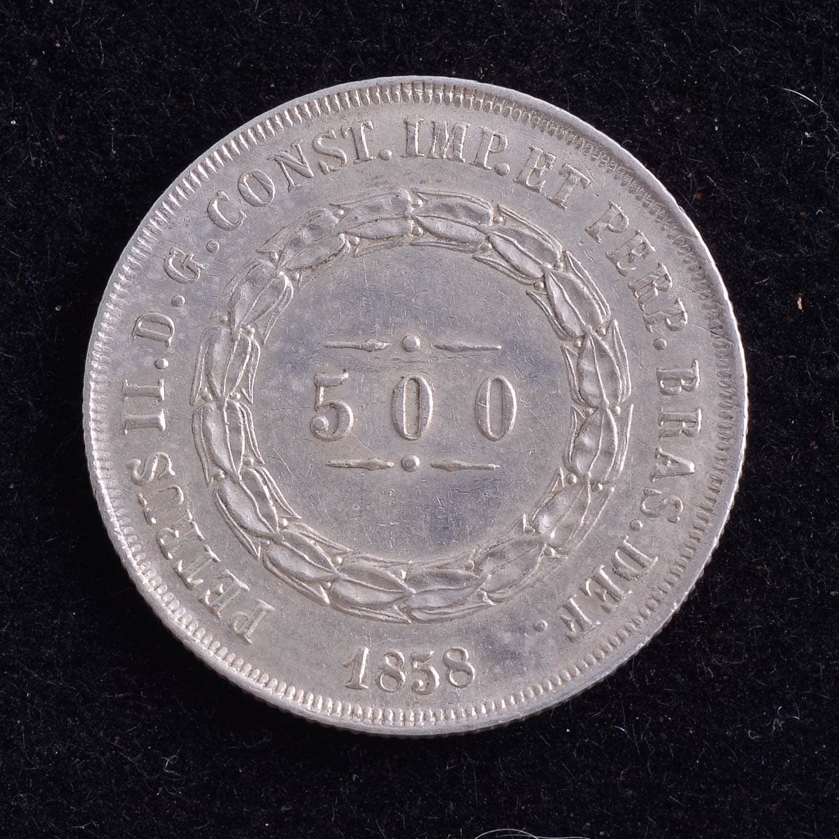 500 Réis - 1858 Sob/Flor - Prata Império