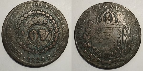 | Casa do Colecionador Carimbo de 40 sobre 1824 R