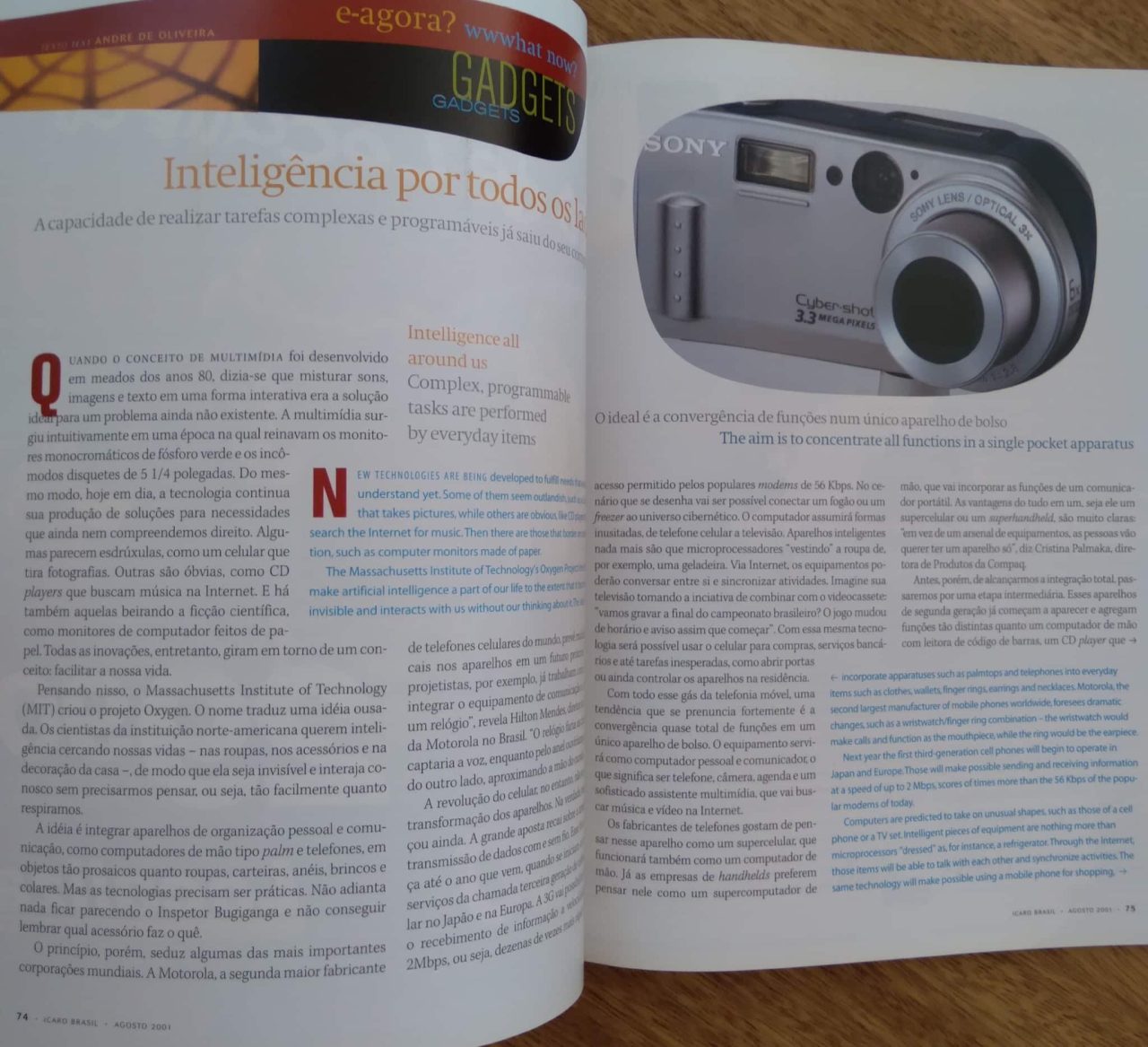 | Casa do Colecionador Magazine Revista de bordo Varig Rio Sul Ícaro 204 2001. Em Inglês e português.