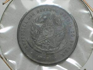 Rara 20 Reis 1898 Belo Exemplar Mbc Sob Bronze Cod 390 3