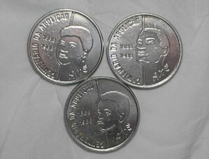 Série 3 moedas de 100 Cruz. 1988 do Cent. da abolição - Axé - Flor de cunho