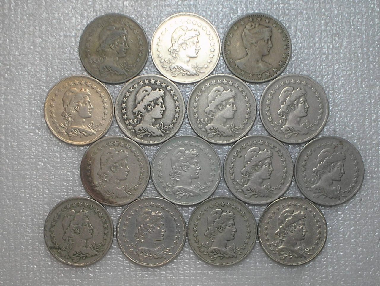 | Casa do Colecionador Série completa de 400 Réis de 1901 até 1935 / Níquel / 15 moedas = datas na descrição do anúncio