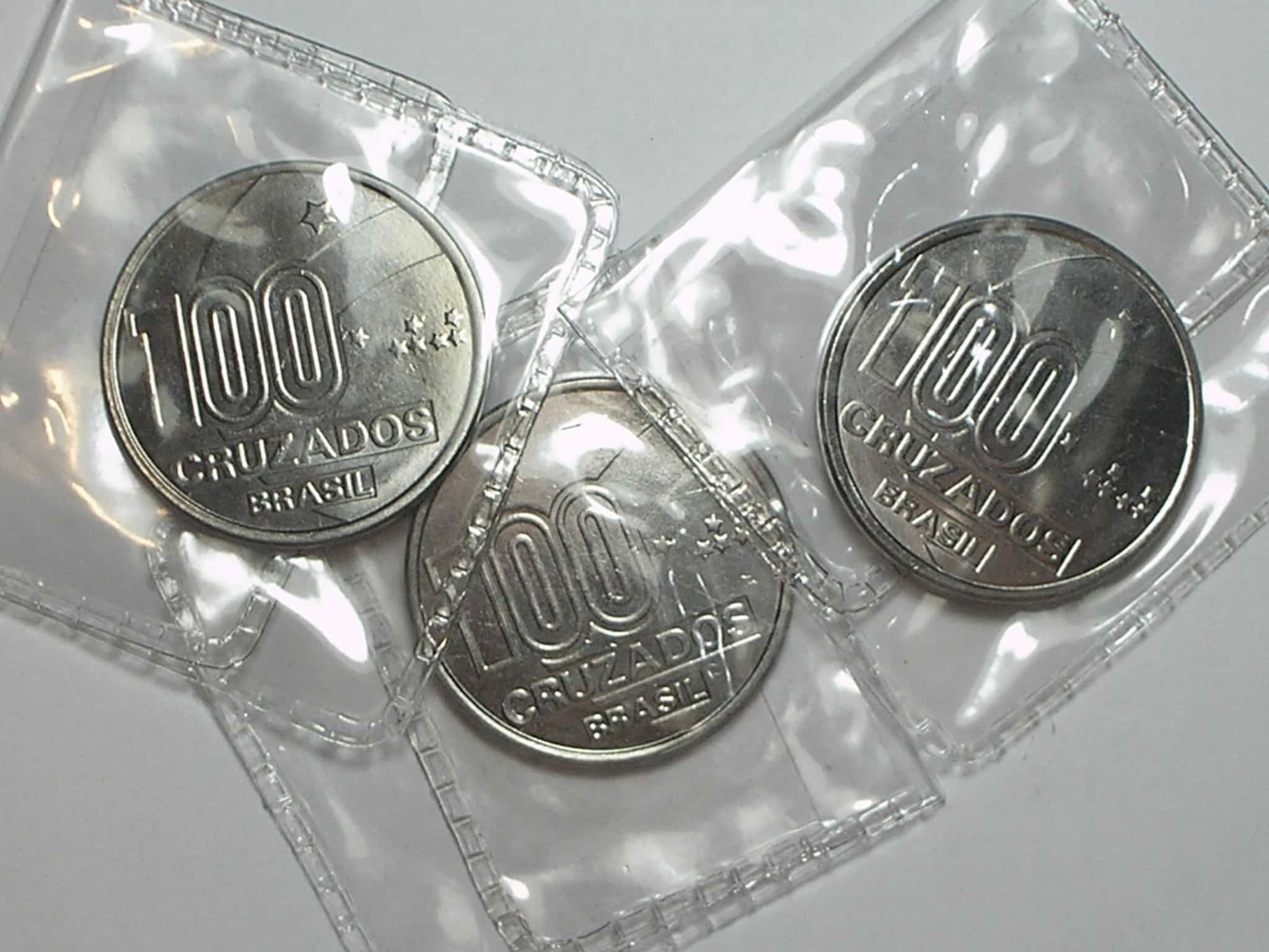 | Casa do Colecionador Set de Cruzados Axé Cent. Abolição com 3 peças - 100 Cruz. 1988 / Flor de Cunho