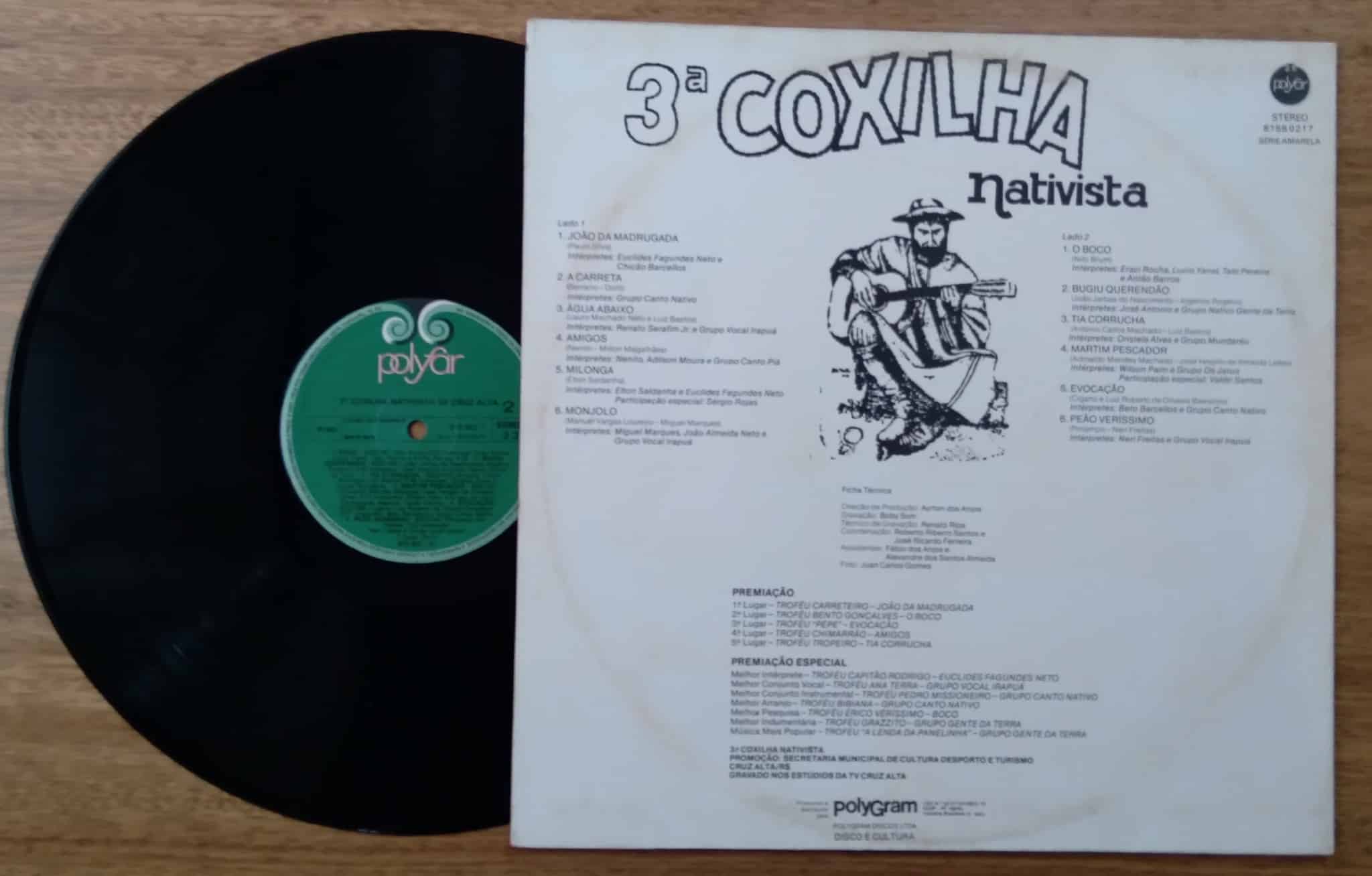 | Casa do Colecionador Vinil lp 3^ Coxilha Nativista. João da madrugada Água abaixo Milonga.