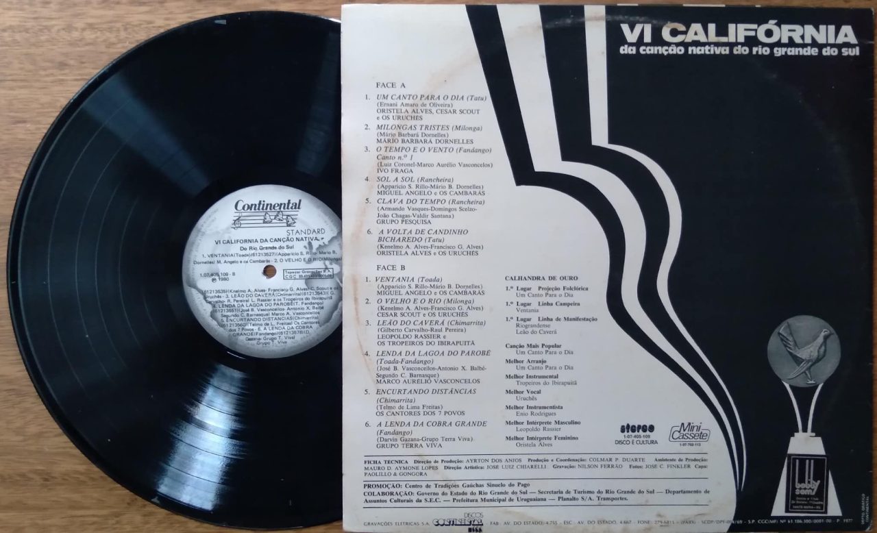 | Casa do Colecionador Vinil lp 6^ Califórnia da Canção Nativa. Folclore RS. Um canto para o dia Leão do Caverá.