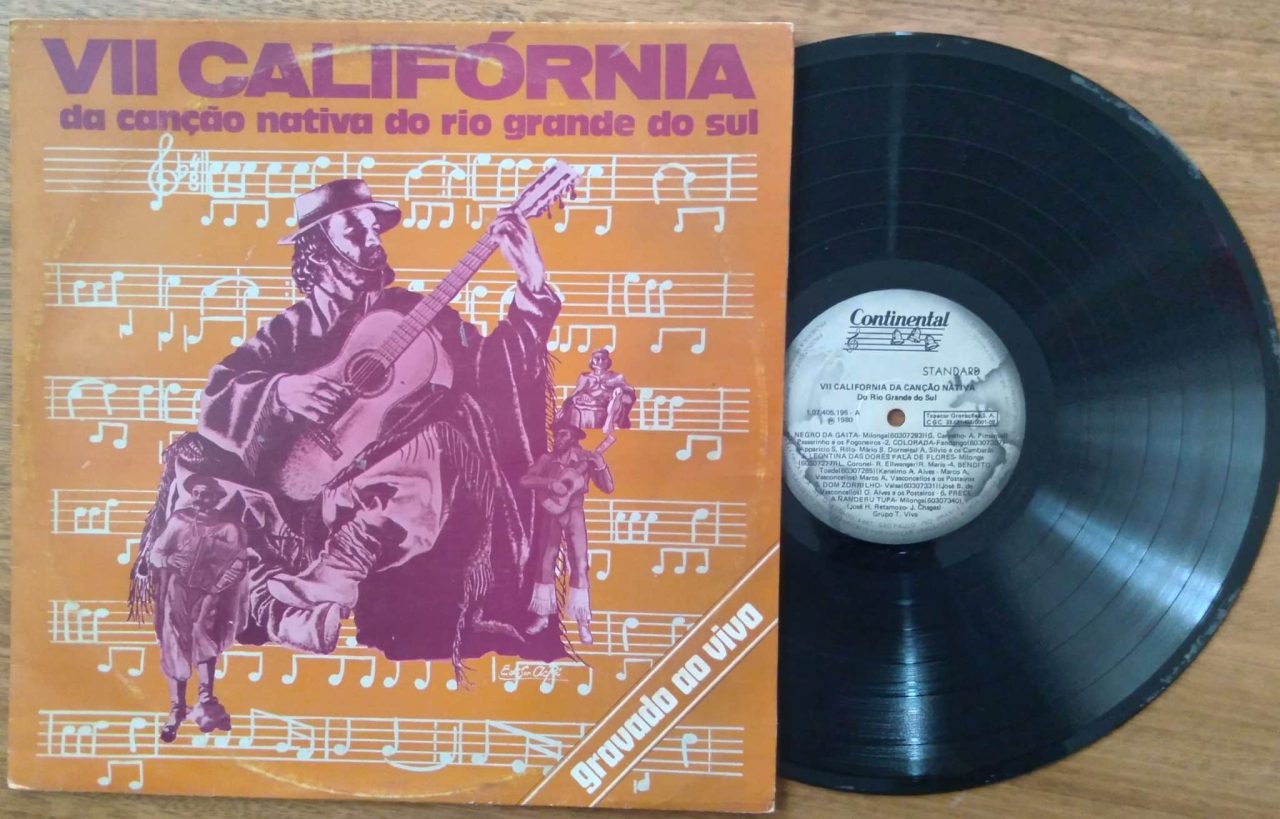 Vinil lp 7^ Califórnia da Canção Nativa. Folclore RS. Negro da gaita Bendito Mala de garupa.