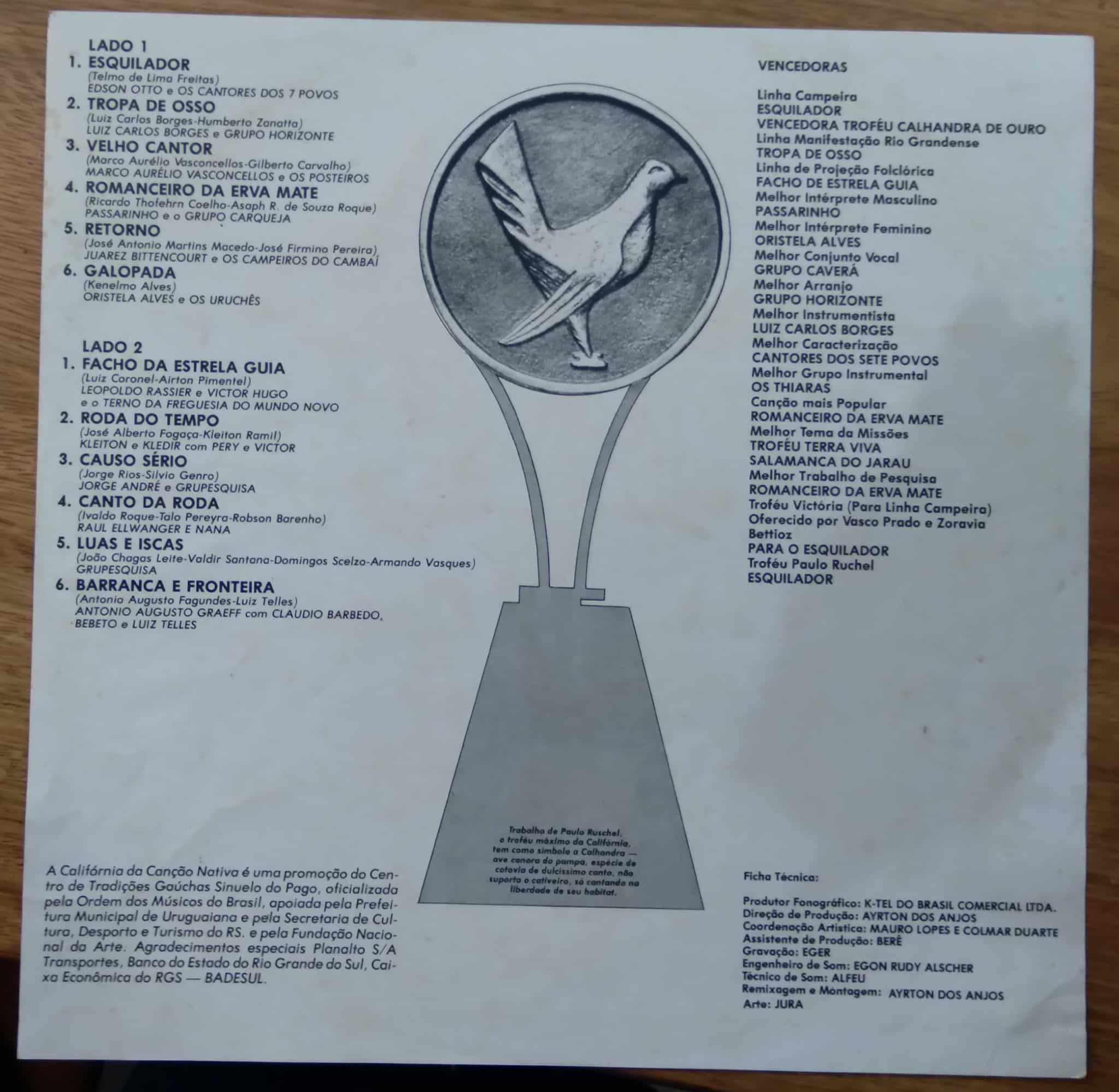 | Casa do Colecionador Vinil lp 9^ Califórnia da Canção Nativa. Folclore RS. Roda do tempo Galopada.