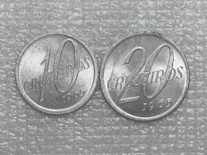 10 / 20 Cruzeiros - 1965 / Flor de cunho
