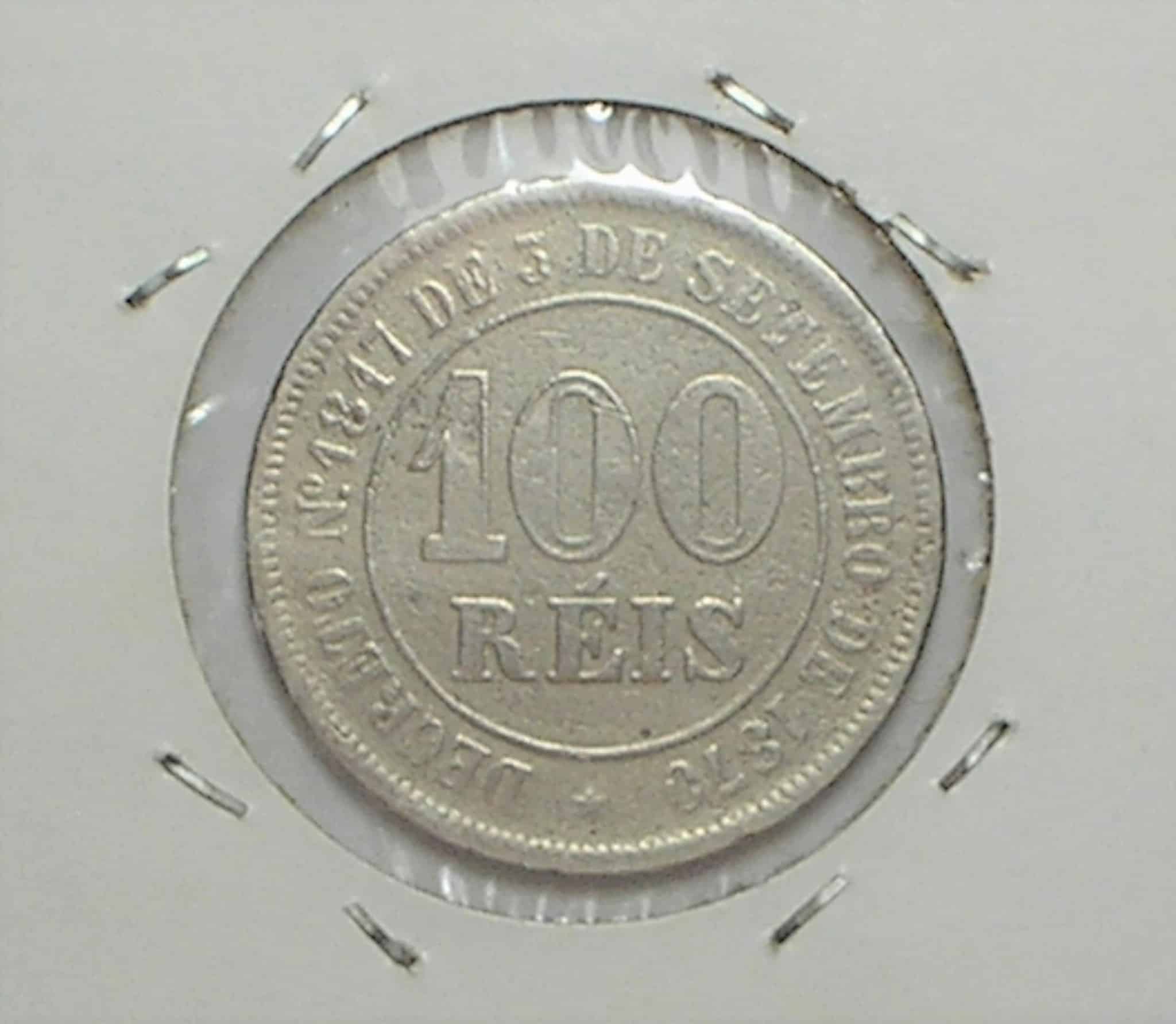 | Casa do Colecionador 100 Réis - 1880 / Data Rara / Excelente exemplar Muito bem conservada