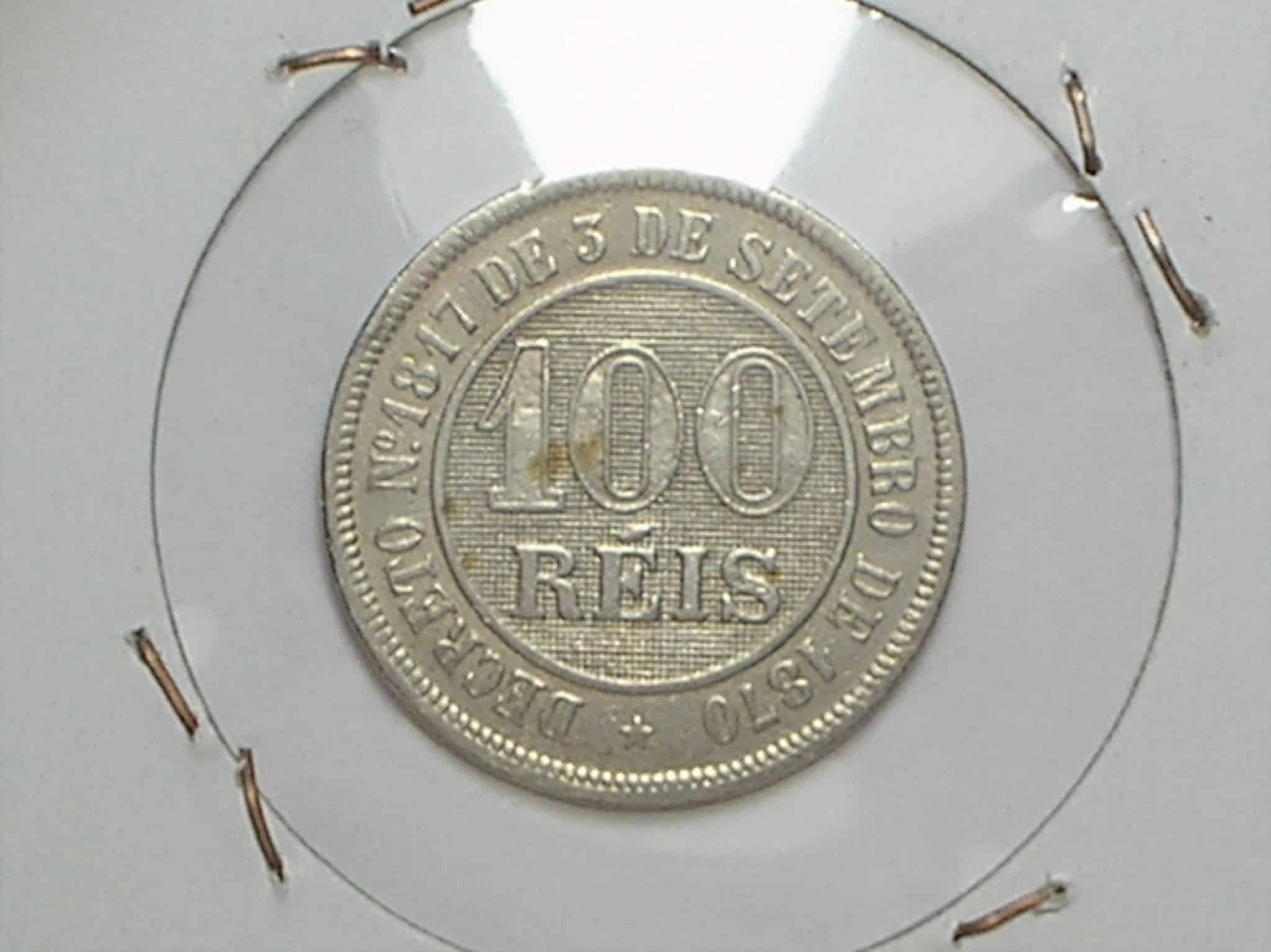| Casa do Colecionador 100 Réis - 1886 / Império - Cupro e Niquel --- Mbc --- Peça de coleção