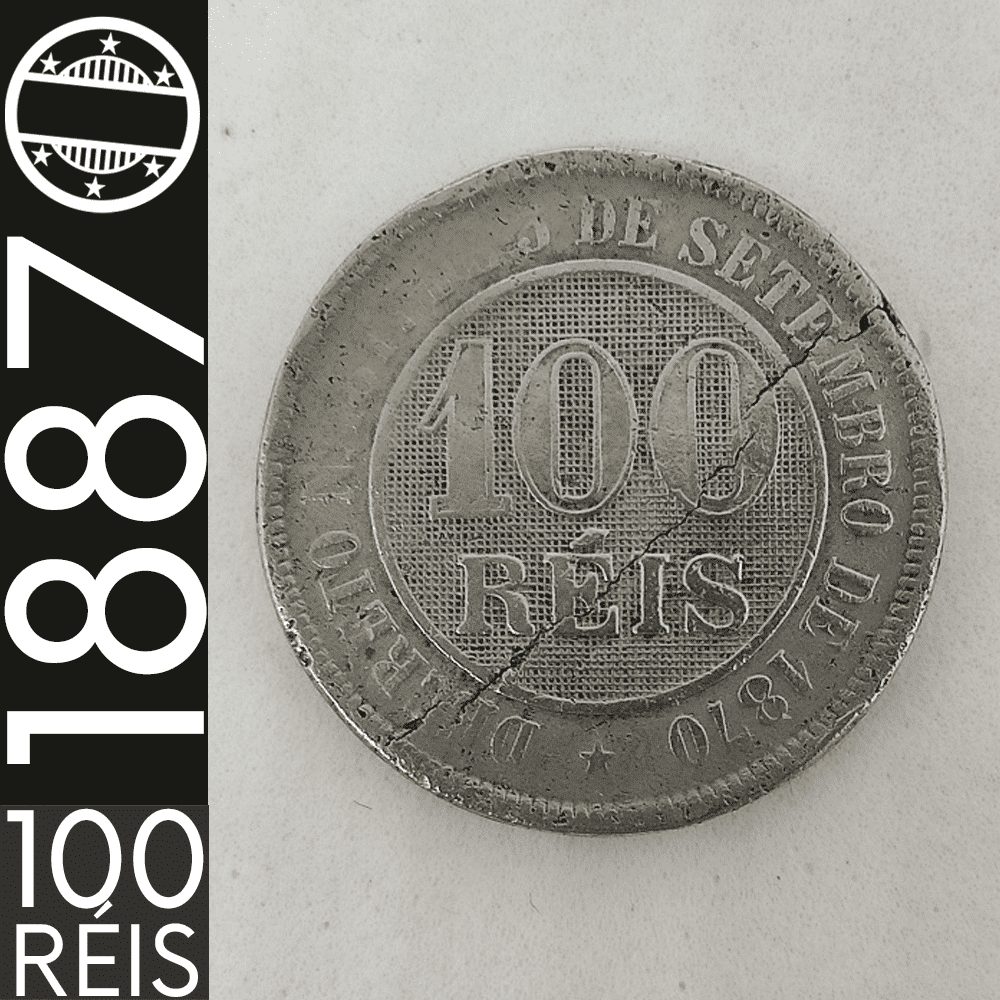 | Casa do Colecionador 100 Réis || 1887 || Império do Brasil || MBC (DANIFICADA) – CDS-004
