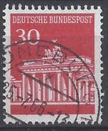 3e8 Filatelia Selo Alemanha Portao De Brandenburgero 30 Pf 1966 Carimbado Selos Postais