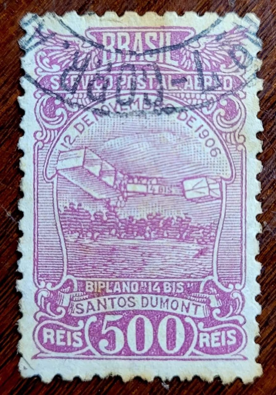 | Casa do Colecionador Aéreos - RHM A020 A (Usado) Aeronáutica - 14 Bis do Santos Dumont - 01/01/1933 (Selos do Brasil)