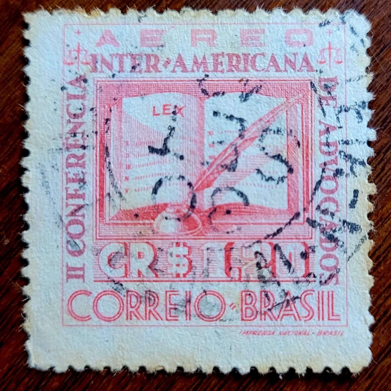 | Casa do Colecionador Aéreos - RHM A051 (Usado) 2ª Conferência Interamericana de Advogados - RJ - 13/08/1943 (Selos do Brasil)