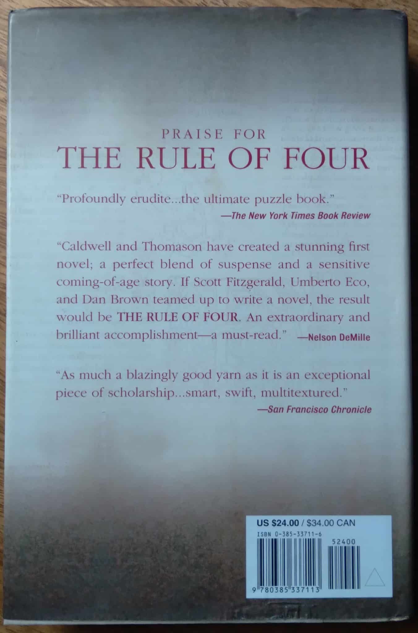 | Casa do Colecionador Book em inglês The rule of four. Ian Caldwell. Ed Dial Press.