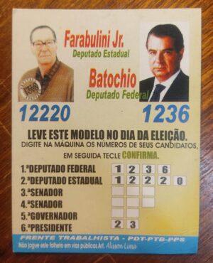 Calendário de Bolso (Tema Política) Farabulini Jr. e Batochio (PDT/PTB/PPS) Deputado Estadual e Federal - Ano 2003