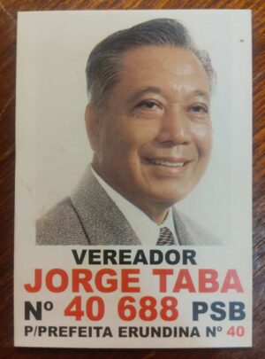 Calendário de Bolso (Tema Política) Jorge Taba (PSB) Vereador - Ano 2000/01