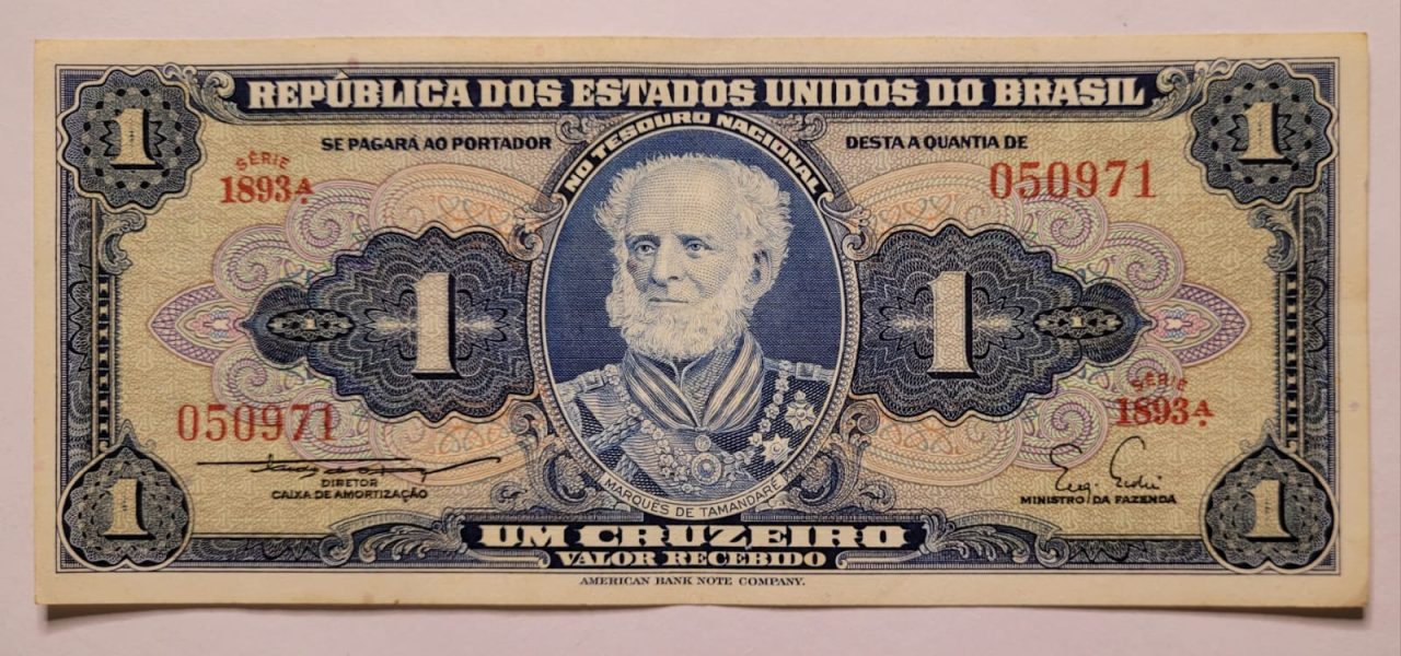| Casa do Colecionador Cédula C011 - 1 (Um Cruzeiro) SOB (Ano 1955)