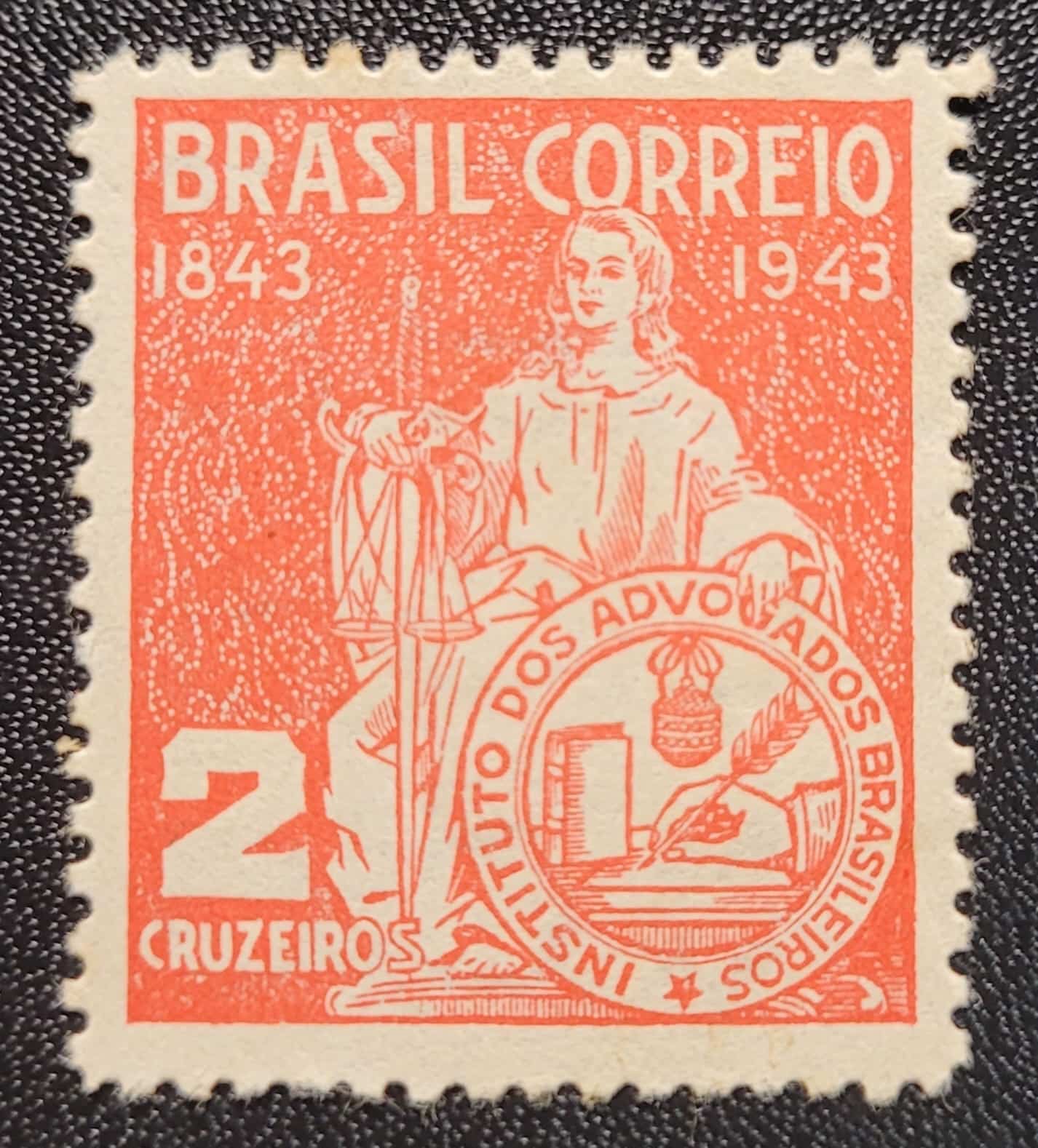 | Casa do Colecionador Comemorativos - RHM C0184 (Novo) Centenário do Instituto dos Advogados Brasileiros - 30/08/1943 (Selos do Brasil)