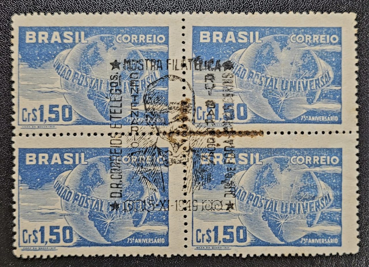 | Casa do Colecionador Comemorativos - RHM C0248 (Quadra com CBC) 75º Aniversário da União Postal Universal (UPU) - 30/10/1949 (Selos do Brasil)