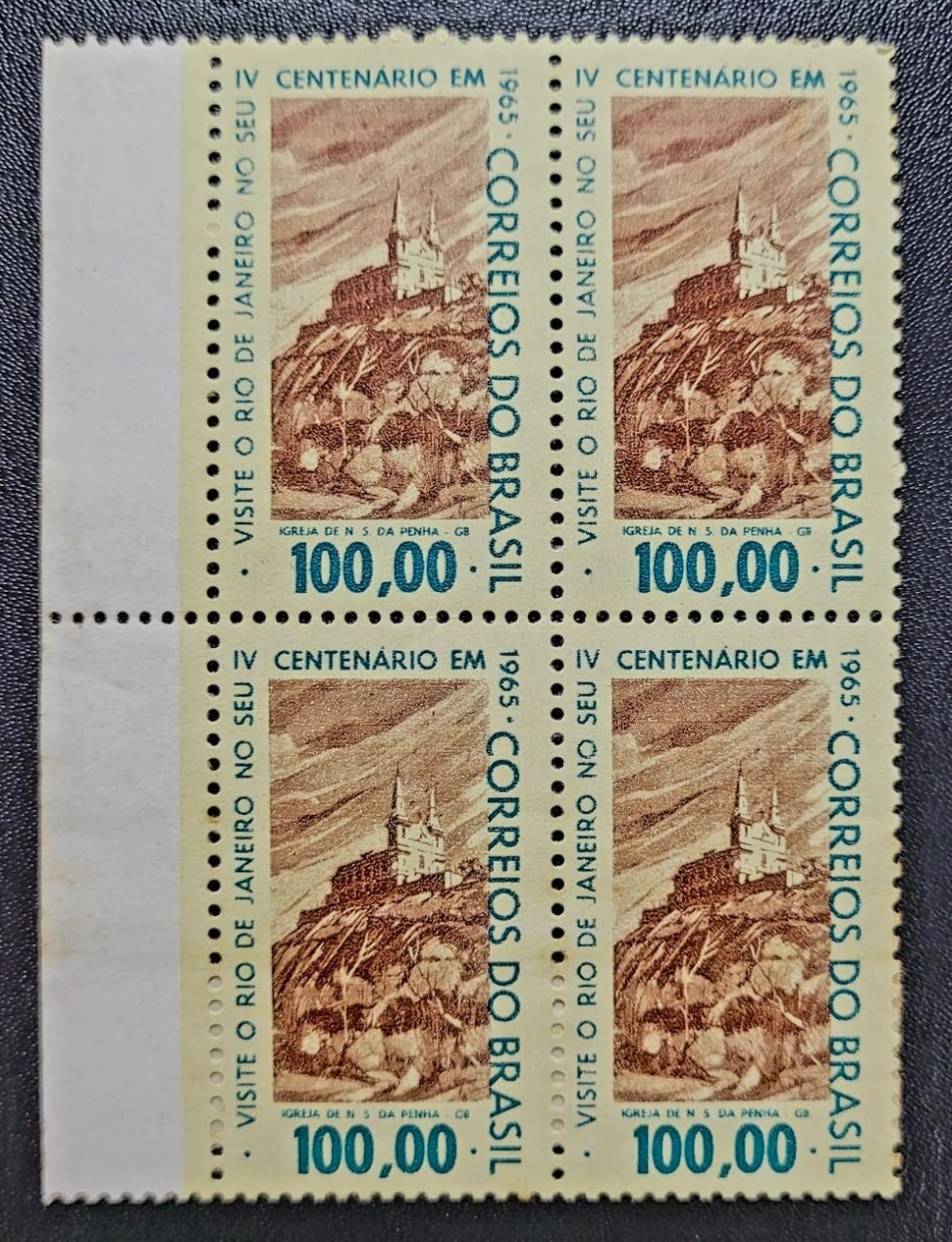 | Casa do Colecionador Comemorativos - RHM C0516 (Quadra) Propaganda do 4º Centenário da Cidade do Rio de Janeiro - Penha - 30/09/1964 (Selos do Brasil)