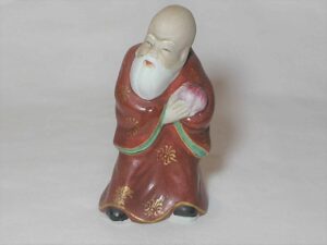Escultura em porcelana policromada fosca e brilhante - Chines mestre - Dignitário