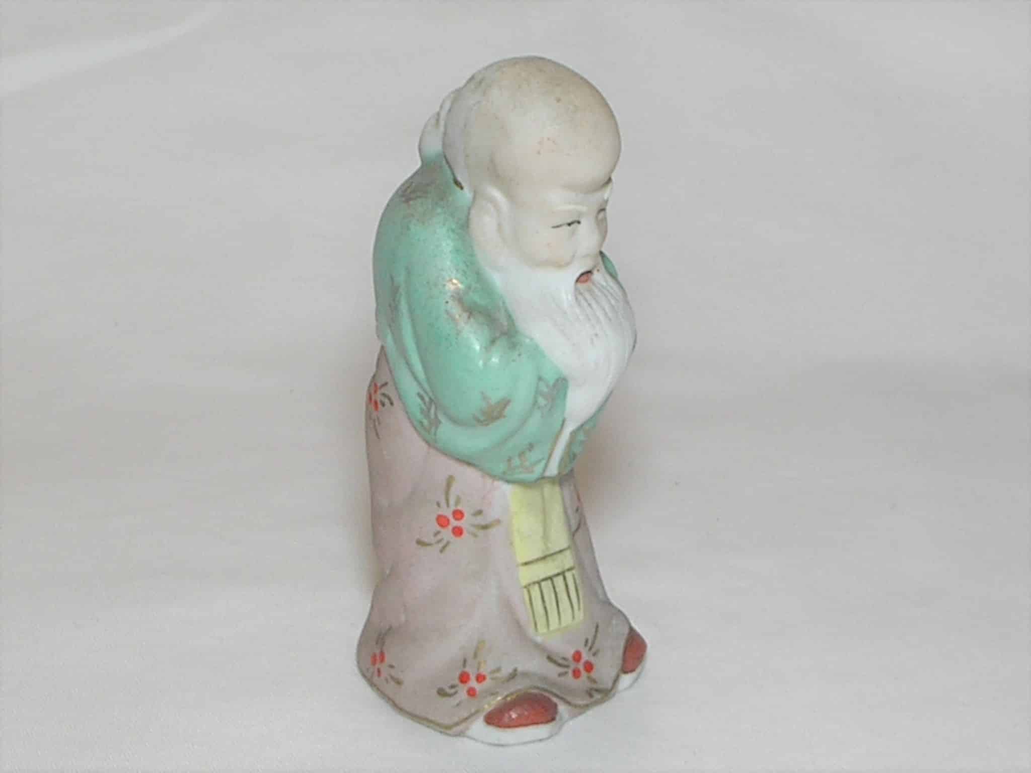| Casa do Colecionador Escultura em porcelana policromada fosca e brilhante - Chines mestre Pensador