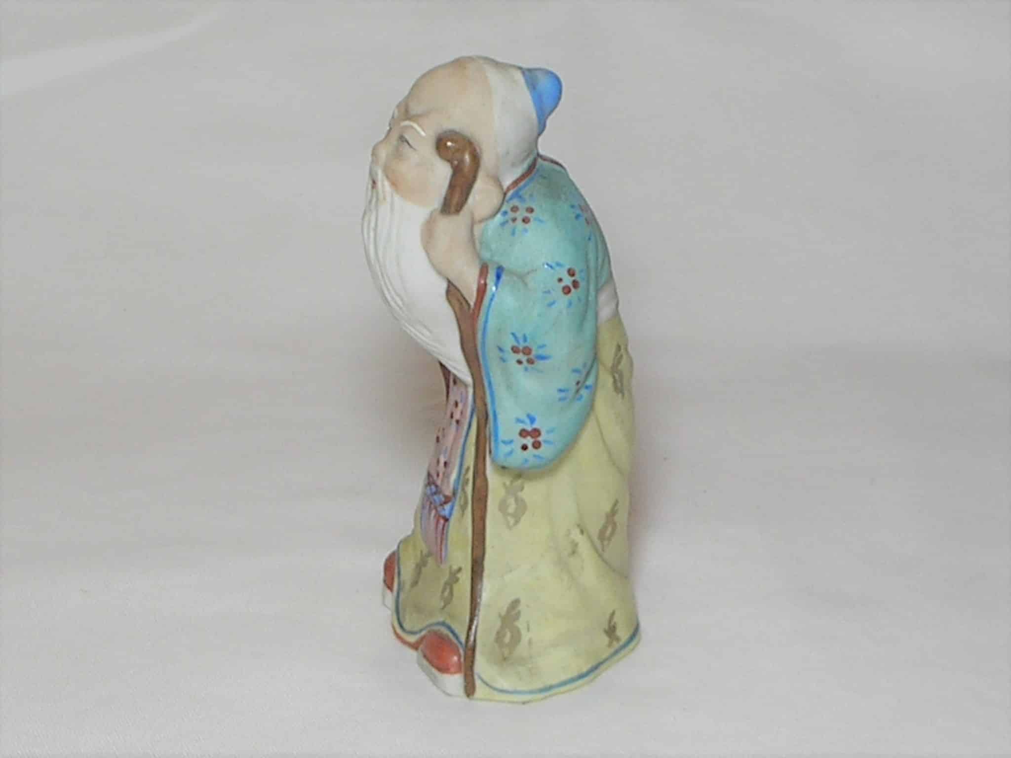 | Casa do Colecionador : Escultura em porcelana policromada fosca e brilhante - Chinês mestre - Sábio